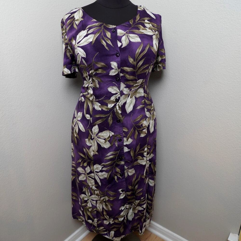 White Stag Floral Midi Dress Purple 18W